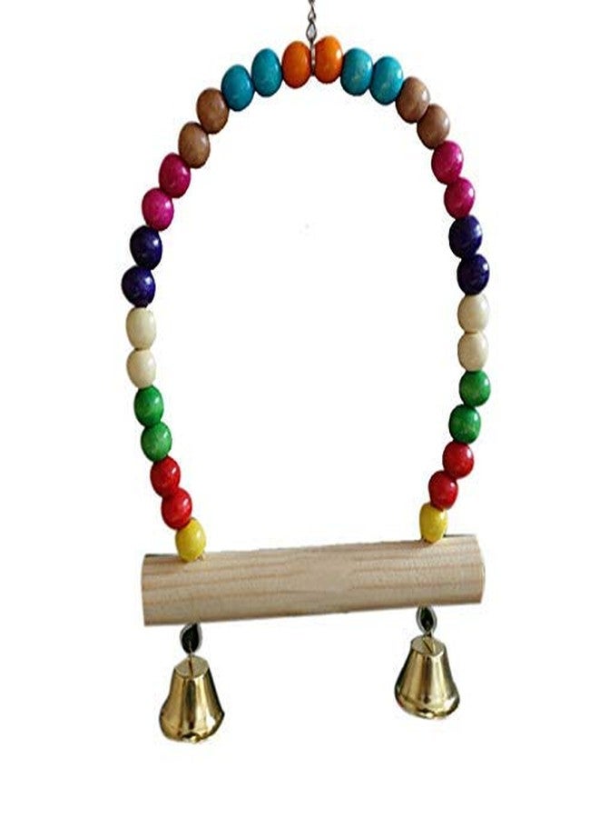 Sage Square Natural Wood Hanging Swing Toy for Small & Medium Birds Love Birds, Parrot, African Grey - Image 1
